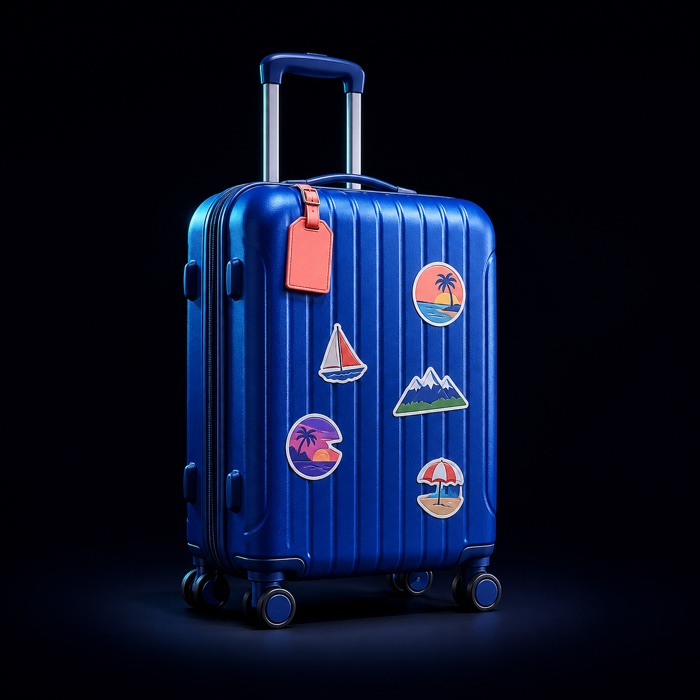 A blue carry-on packed with emotional souvenirs